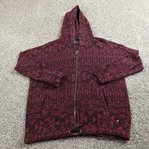 American Eagle Hoodie Womens M Red Aztec Western Zip Sweatshirt Sweater Jacket